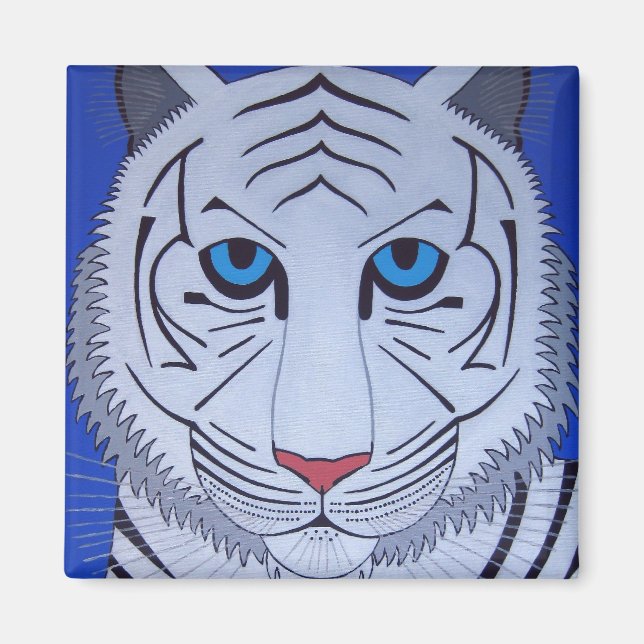 Imã Tigre Branco Magnet! (Frente)