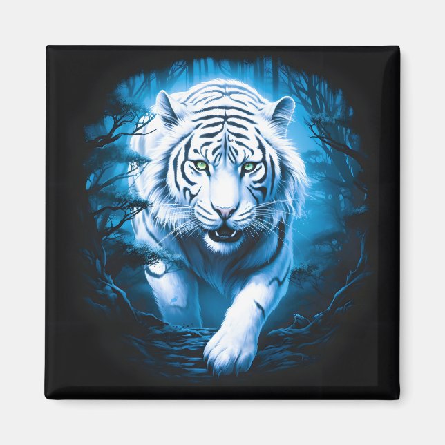 Imã Tigre Branco Selvagem Florestal (Frente)