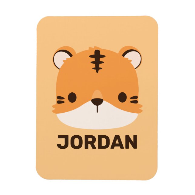 Ímã Tigre de Cuta com Nome Personalizado (Vertical)