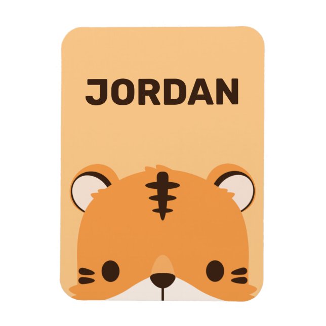 Ímã Tigre de Cuta com Nome Personalizado (Vertical)