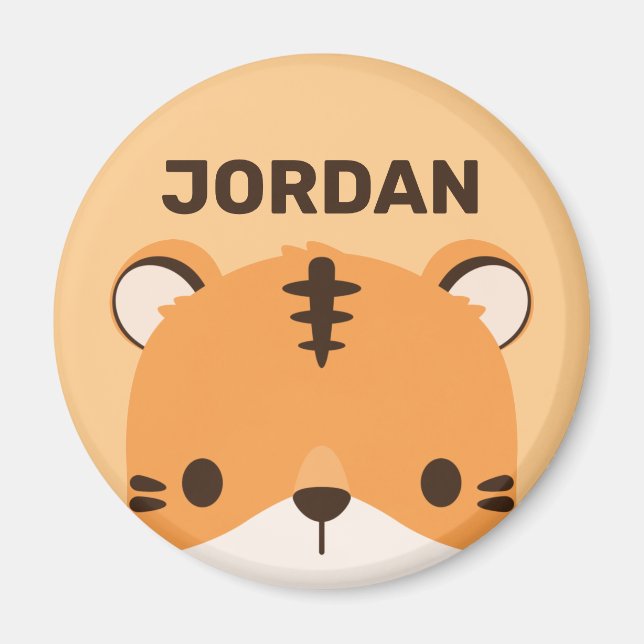 Imã Tigre de Cuta com Nome Personalizado (Frente)