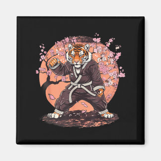 Imã Tigre de Karate Flores de Sakura Taekwondo Jiu-Jit