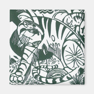 Imã Tigre por Franz Marc, Arte Expressionista Vintage
