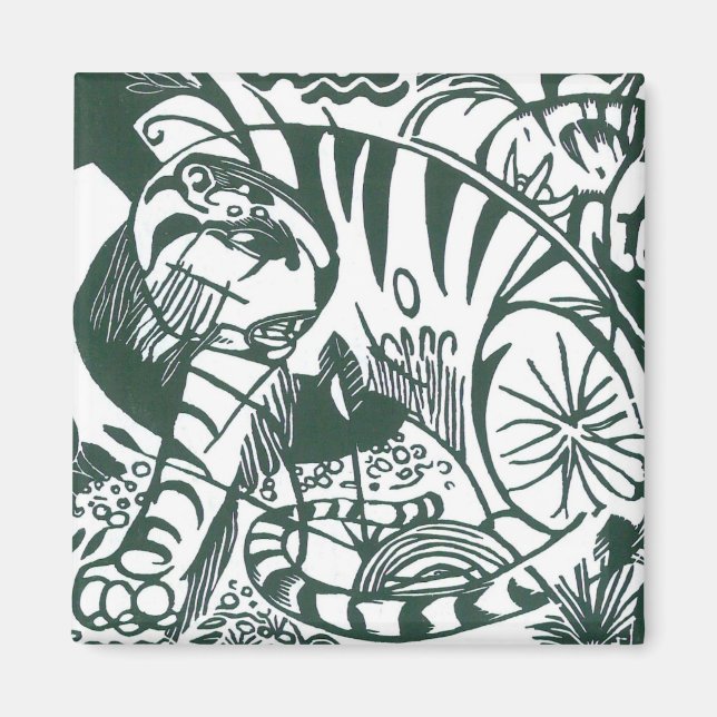 Imã Tigre por Franz Marc, Essionismo Vintage (Frente)