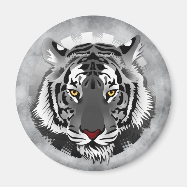 Imã Tigre Preto E Branco (Frente)
