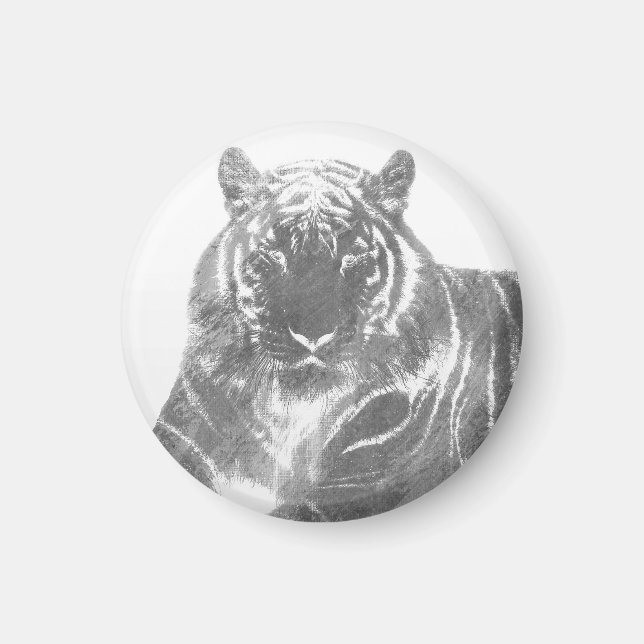 Imã Tigre Preto e Branco (Frente)