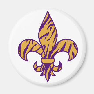 Imã Tigre Roxo e Dourado Fleur de Lis Magnet