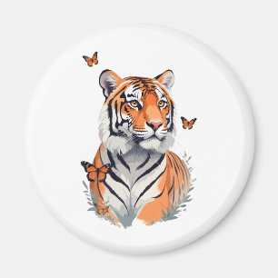 Imã Tigre Vetor Pintura De Animais Divertidos Adorávei