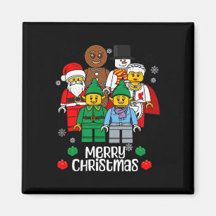 Imã Tijolos de Construção de Natal Feliz Papai Noel El