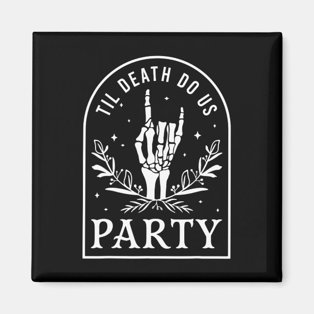 Imã Til Death Do U Party Retro Halloween Bachelorette (Frente)