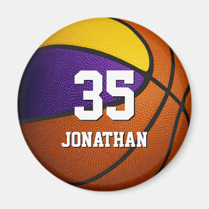 Imã time de esporte de ouro roxo colorido basquete mas