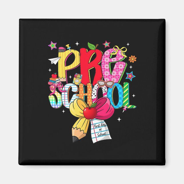 Imã Time de Sonho da Pré-Escola Preppy de Volta às Aul (Frente)