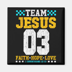 Imã Time Jesus 03 Fé Esperança Amor Versículo Bíblico