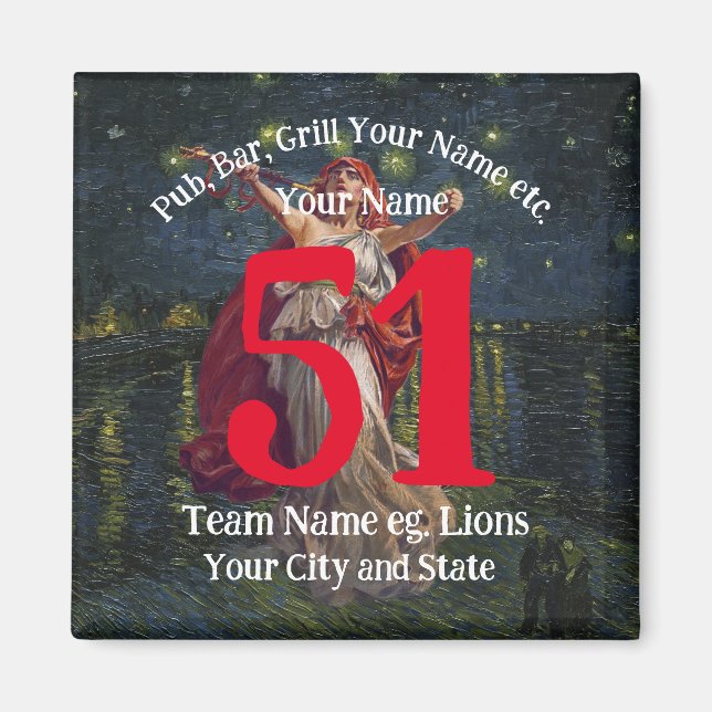 Imã TimeMachine Pub Bar Grill Name Number Your Name (Frente)