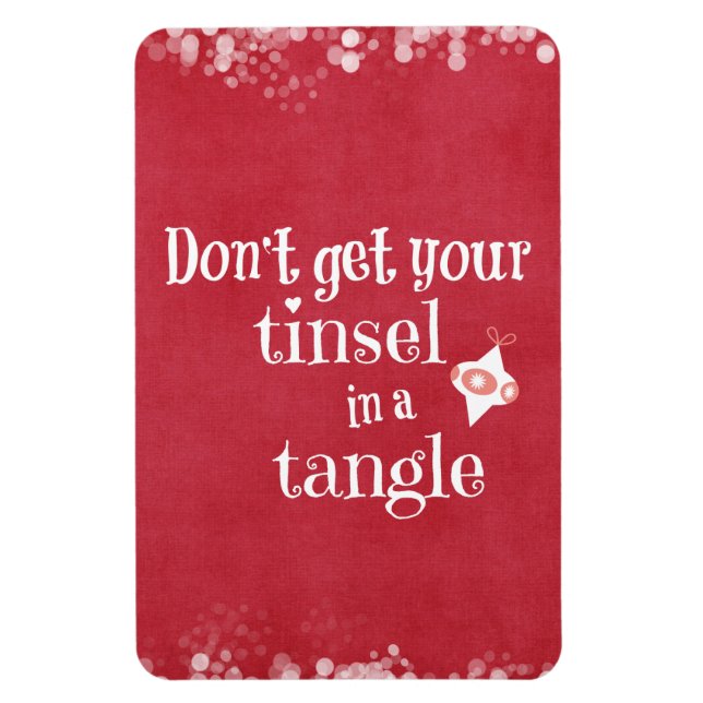 Ímã Tinsel em uma citação de Natal em Tangle (Vertical)