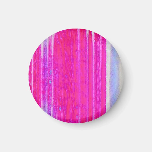 Imã Tinta-Abstrato vibrante, rosa e riscas roxas (Frente)