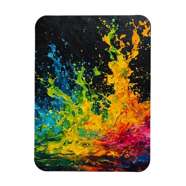 Ímã Tinta Colorida Espalhada (Vertical)