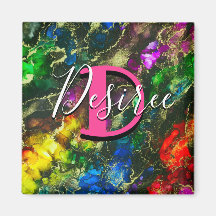 Tinta psicodélica e álcool dourado