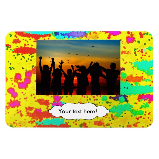 Ímã Tinta reproduz em fundo amarelo (Horizontal)