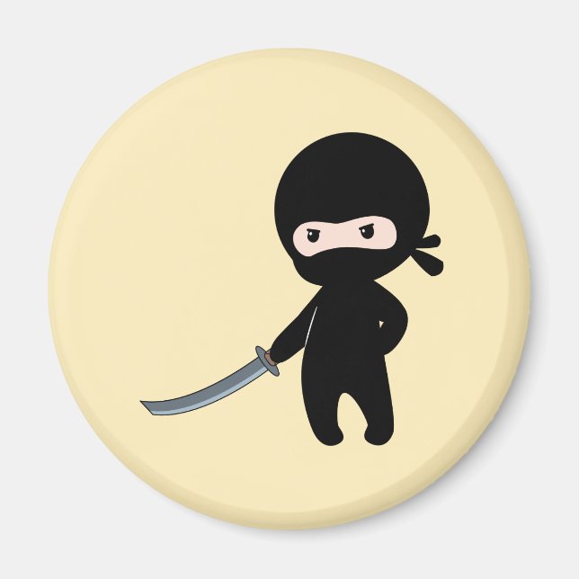 Imã Tiny Angry Ninja em amarelo (Frente)