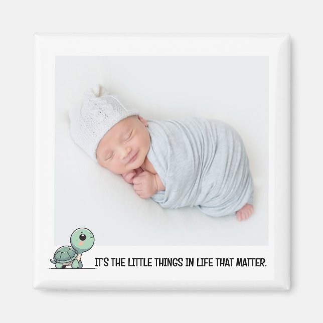 Imã Tiny Turtle Baby Photo Magnet (Frente)