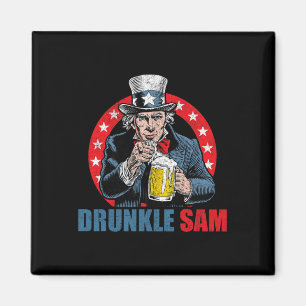 Imã Tio Sam Bêbado Engraçado 4 De Julho Tio Sam Cervej