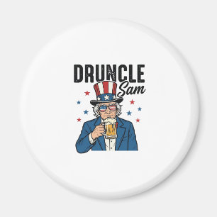 Imã Tio Sam Engraçado Desenho Vetorial de Cerveja Patr