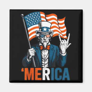 Imã Tio Sam Merica Rock Engraçado 4 de Julho Americano