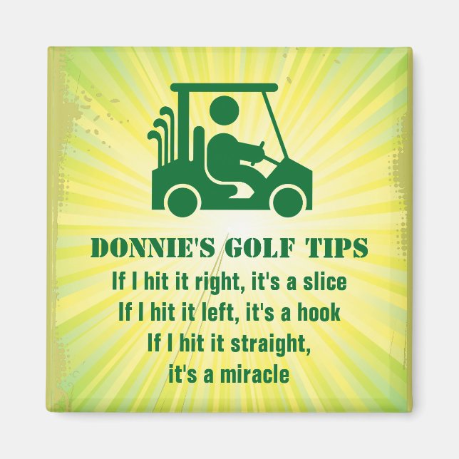 Imã Tip de Golfe Personalizado Tip Golfer Magnet Verde (Frente)