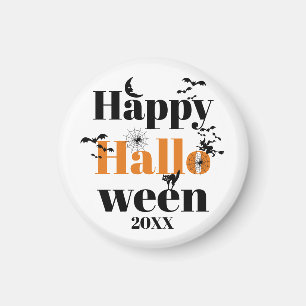 Imã Típica feliz do Halloween com elementos vintage