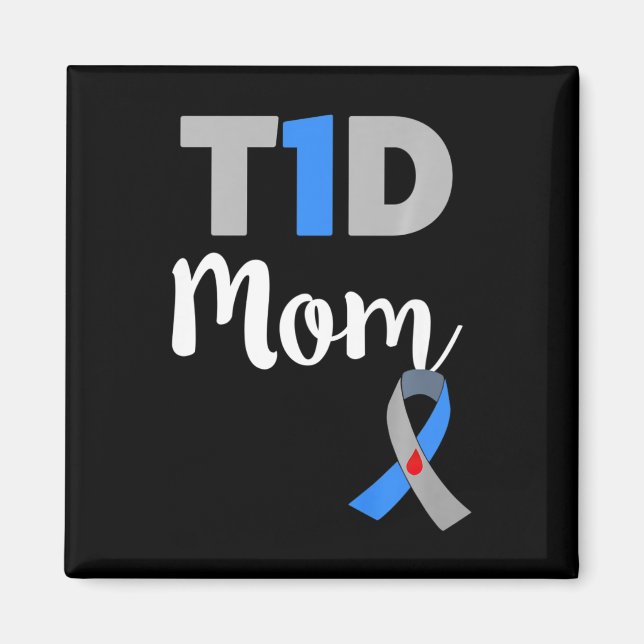 Imã Tipo 1 Diabetes Mãe - T1d Presente Mãe (Frente)