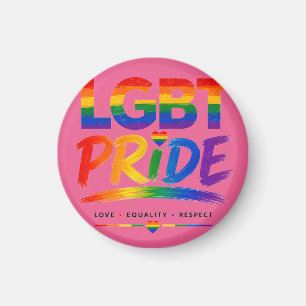 Imã Tipografia Arco-íris Orgulho LGBT