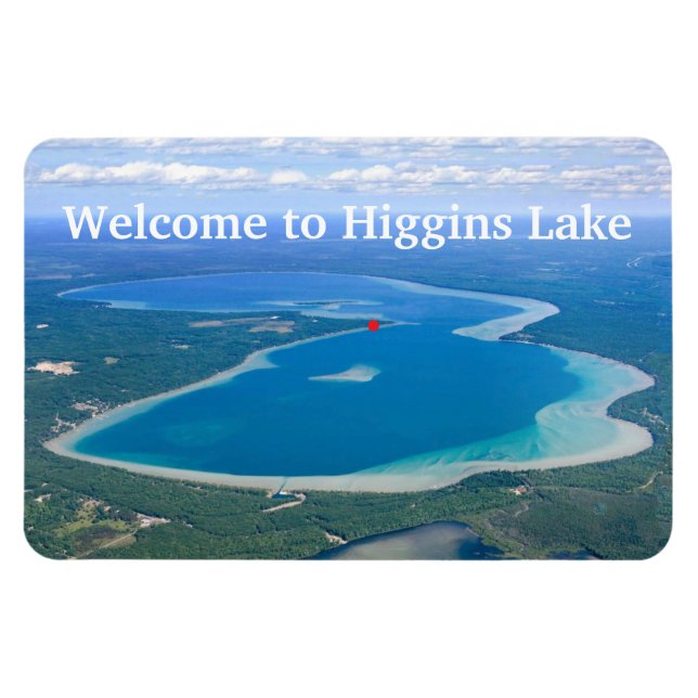 Ímã Tipografia Bem-vindo a Higgins Lake (Horizontal)