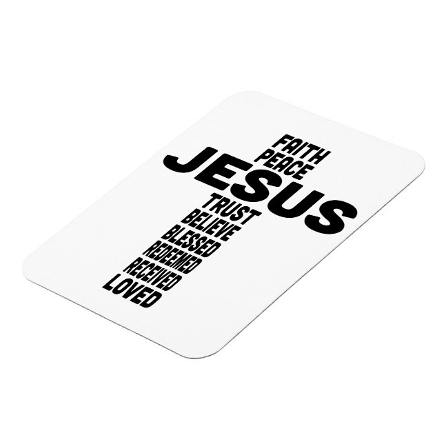 Ímã Tipografia da Fé Cristã Jesus no Centro (Left Side)