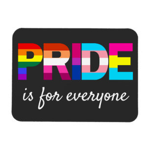 Ímã Tipografia das cores do arco-íris do orgulho LGBTQ