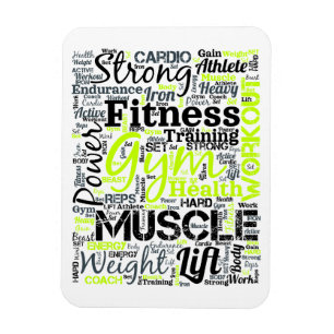 Ímã Tipografia de Motivação para Fitness Design