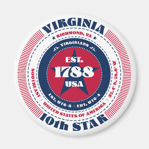 Imã Tipografia de Souvenir Circle Virginia