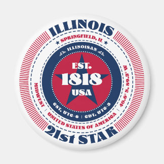 Imã Tipografia do Círculo de Illinois com o Souvenir M