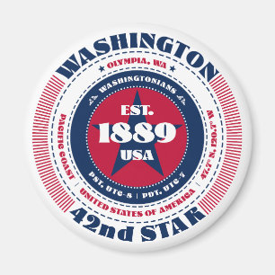 Imã Tipografia do Círculo de Washington Magnet Souveni