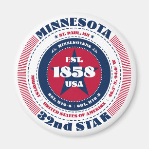 Imã Tipografia do Círculo Minnesota Souvenir Magnet