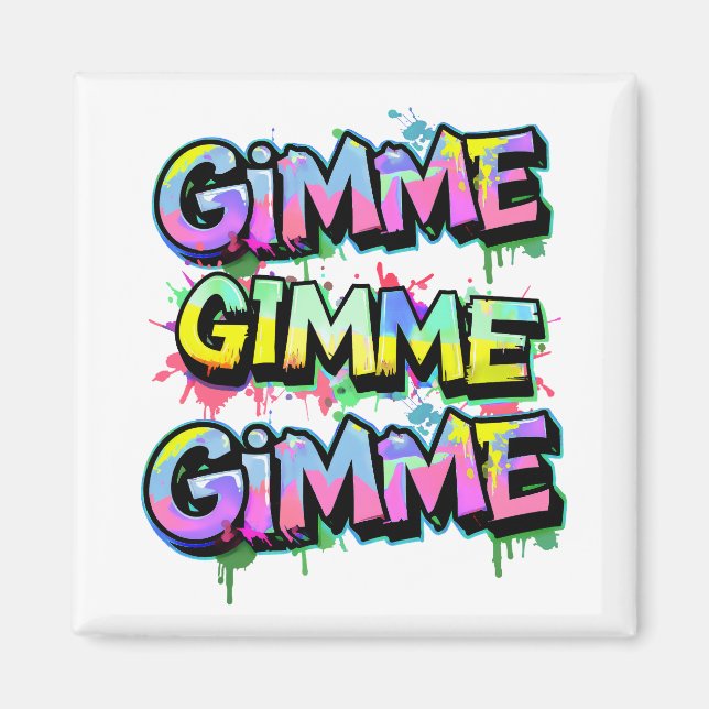 Imã Tipografia do Gimme de grafite (Frente)