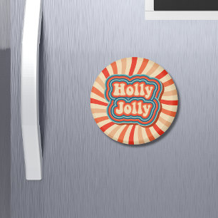 Imã Tipografia Holly Jolly sobre Feriados de Natal