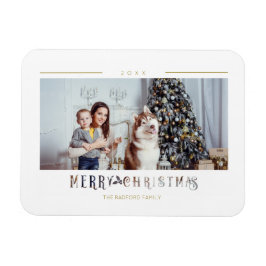 Ímã Tipografia Moderna de Feliz Natal com Foto Persona