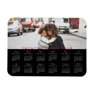 Ímã Tipografia Moderna Simples Calendário de Fotos 202