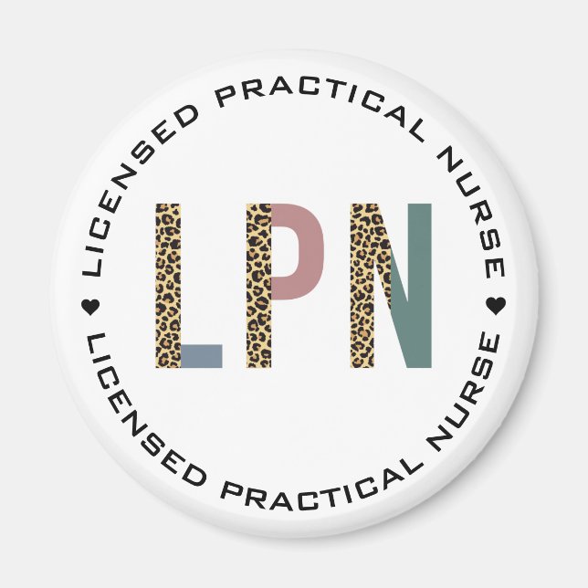 Imã Tipografia Prática de Enfermeira Leopardo Licencia (Frente)