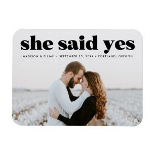 Ímã Tipografia Preta Moderna e Negrito Foto Salve a Da