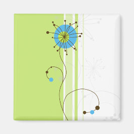Imã Tipografia Verde Flor Moderna Simples