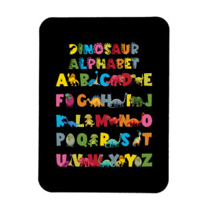 Ímã Tipos De Dinossauros Alphabet ABC