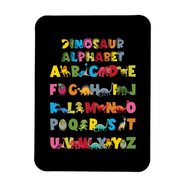 Ímã Tipos De Dinossauros Alphabet ABC (Vertical)