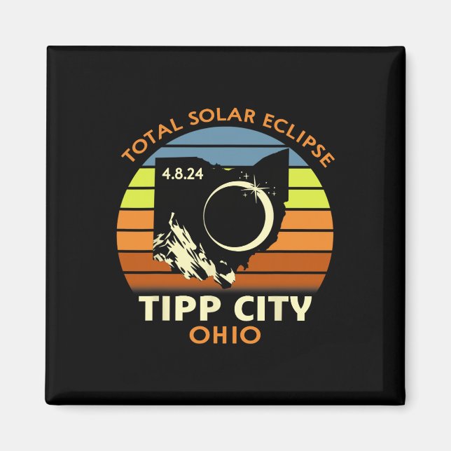 Imã Tipp City Ohio Total Solar Eclipse 2024 (Frente)